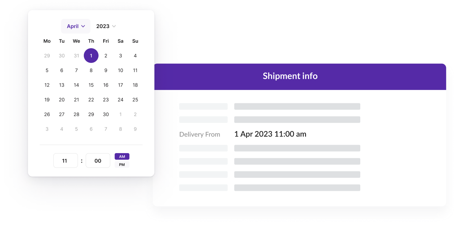 Specify a delivery timeframe per line item